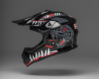 Шлем эндуро SPARX Jet Monster (WS-905) (черный люминесцентный, YXS)