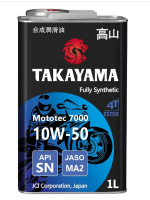 TAKAYAMA Mototec 7000 10W50 4T синтетическое API SN JASO MA-2 1л