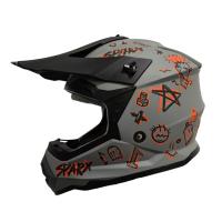 Шлем эндуро SPARX Jet Graffity (WS-905) (серо-оранжевый матовый люминесцентный, YXL)