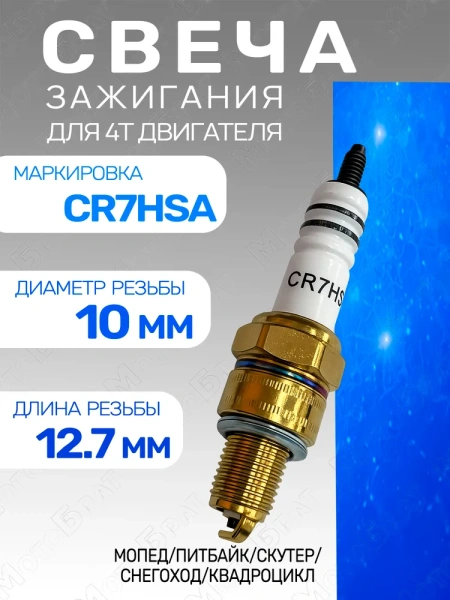 Свеча зажигания (CR7HSA) NICKEL питбайк