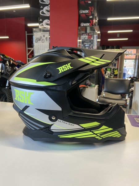 Шлем эндуро RSX Vector (черно-зеленый матовый люминесцентный, M)